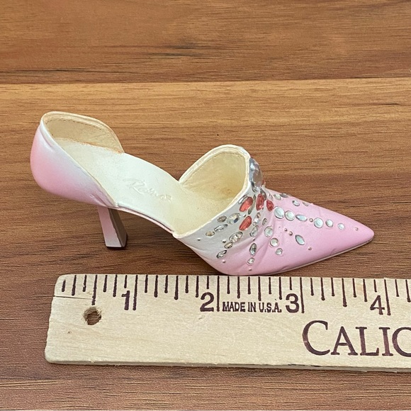 2002 RAINE Just the Right Shoe Pure Heart Miniature Ceramic Pink Heels Shoe - Picture 10 of 14